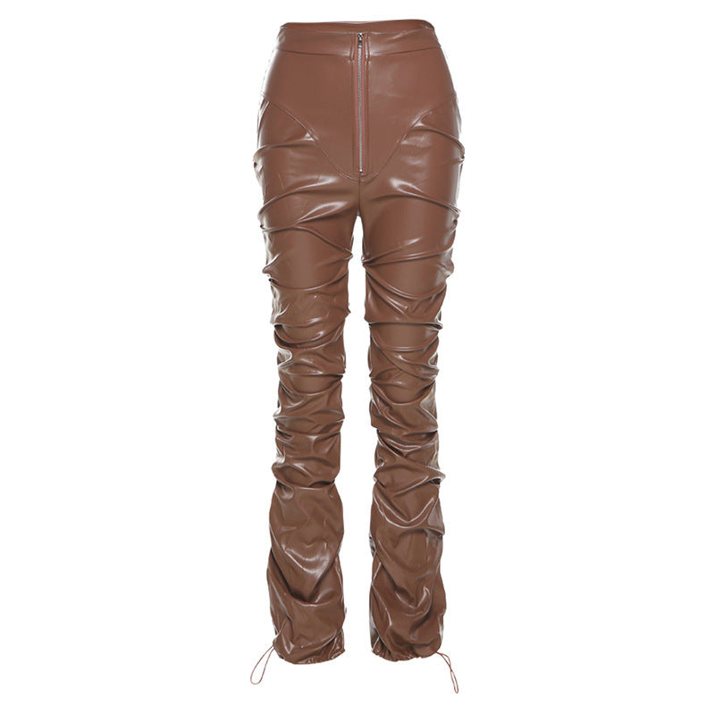 Pantalon Faux Cuir Style Street – Coupe Droite