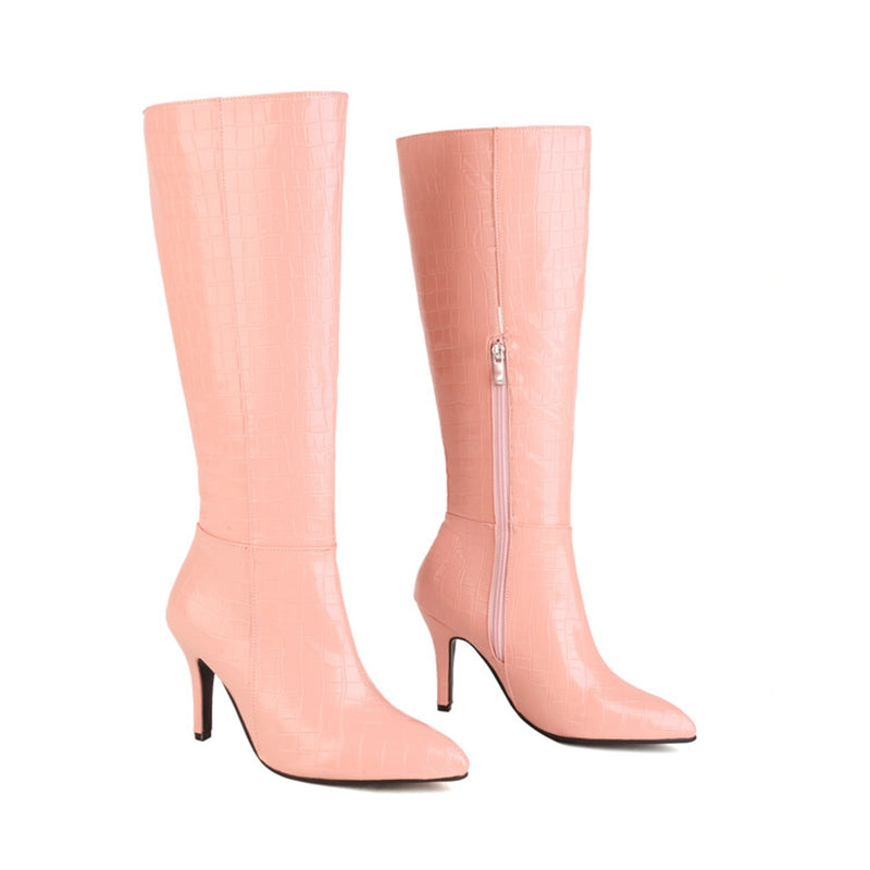 Bottes Martin Stiletto Plateforme Bout Rond — 6 Coloris