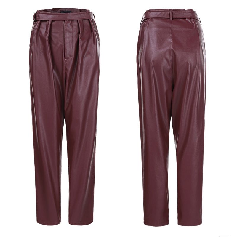 Pantalon Taille Haute en Faux Cuir – Coupe Crayon