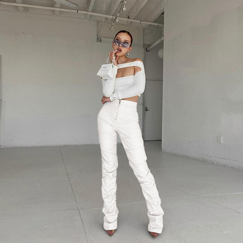 Pantalon Faux Cuir Style Street – Coupe Droite
