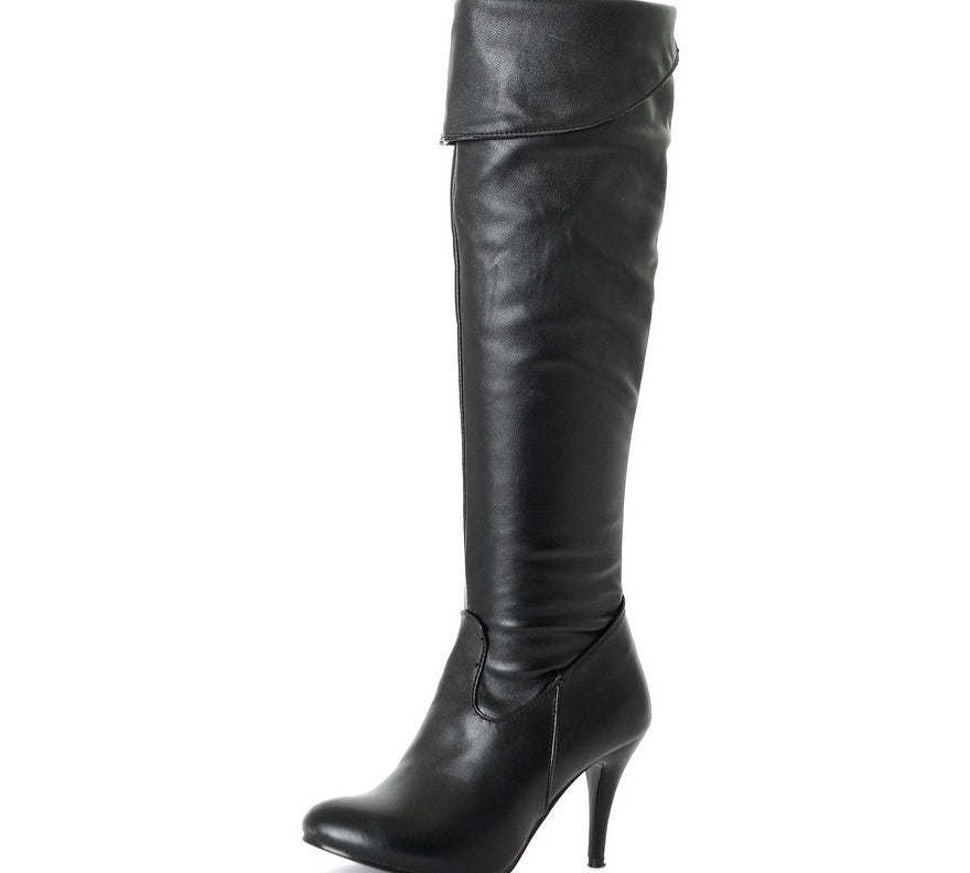 Cuissardes PU Stiletto — Zip Latéral & Talon Aiguille Haut