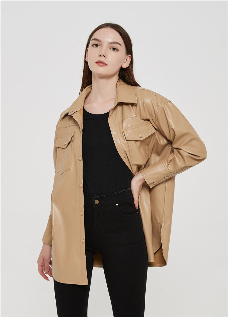Veste PU Lacée Taille Haute – Coupe Ajustée & Fermeture Lacets