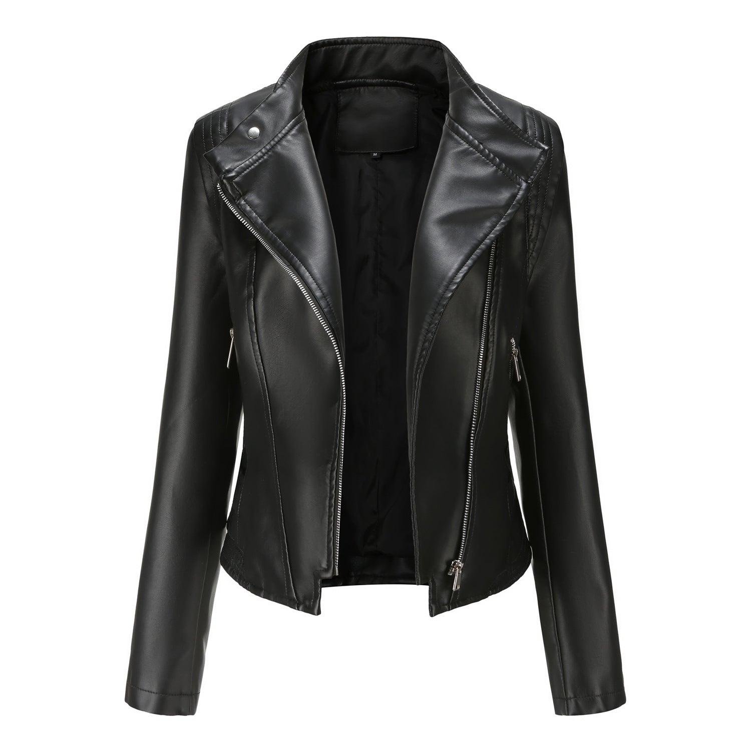 Manteau PU Cuir Slim-fit — Col Revers & Coupe Structurée