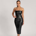 Top Tube Simili Cuir Taille Haute – Fente Dos & Coupe Ajustée