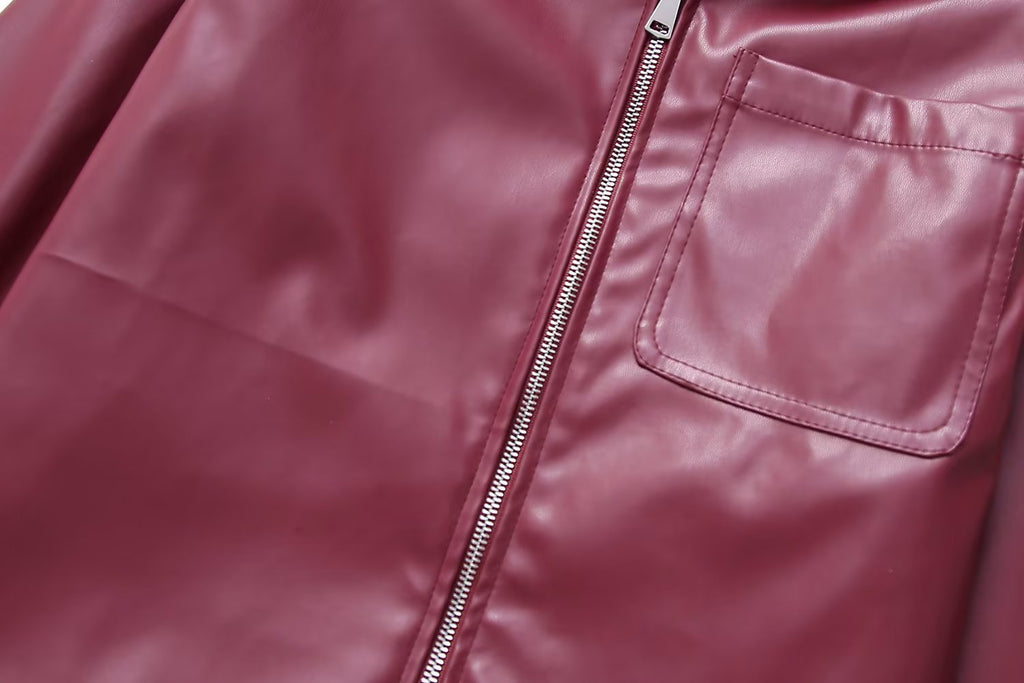 Veste Biker Similicuir Col Revers – Style Motarde Audacieux