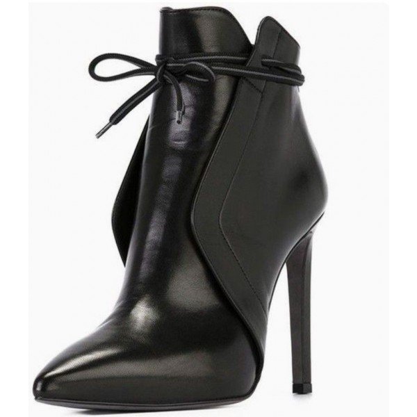 Boots Stiletto Bout Pointu à Lacets — Impermeéables