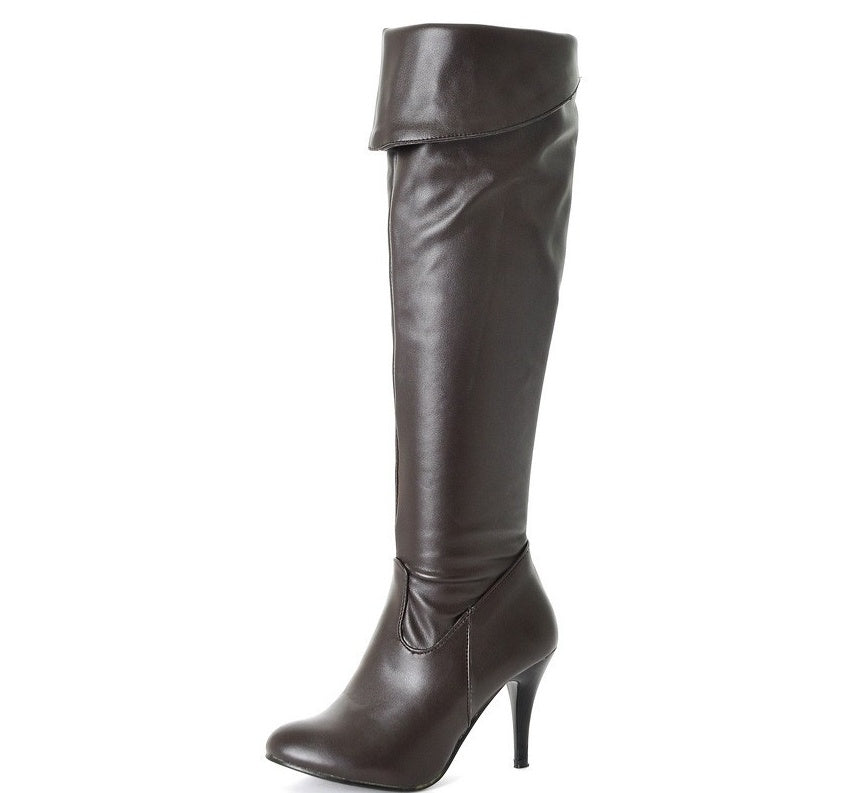 Cuissardes PU Stiletto — Zip Latéral & Talon Aiguille Haut