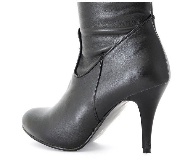 Cuissardes PU Stiletto — Zip Latéral & Talon Aiguille Haut