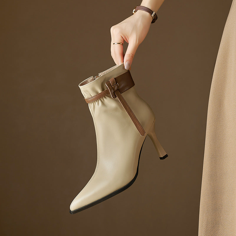 Bottines Stiletto Bout Pointu — Style Martin Minimaliste
