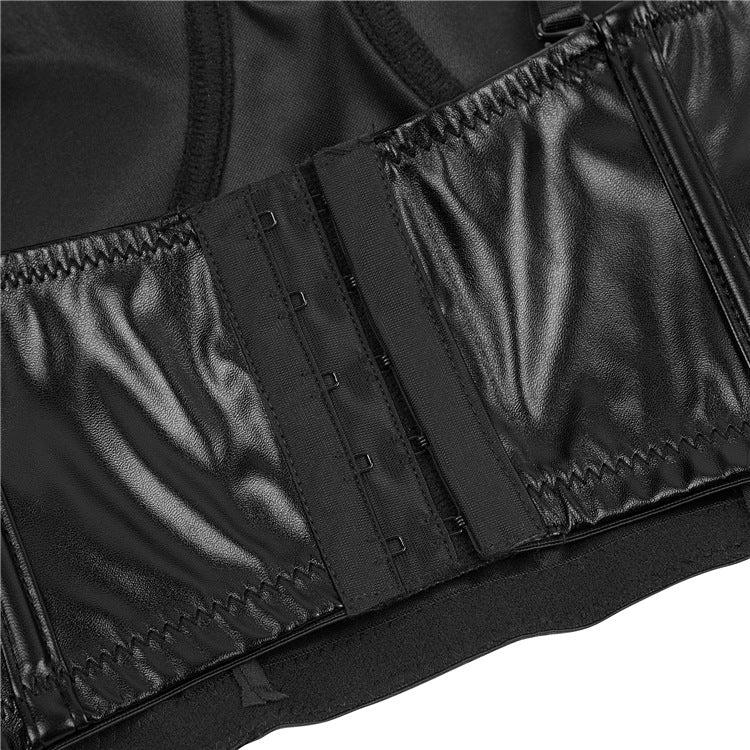 Corset Sling PU Cuir — Dos Croisé & Galbe Sculptant