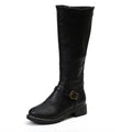 Boots Knight PU — Talon Épais & Style Romain 4 Saisons