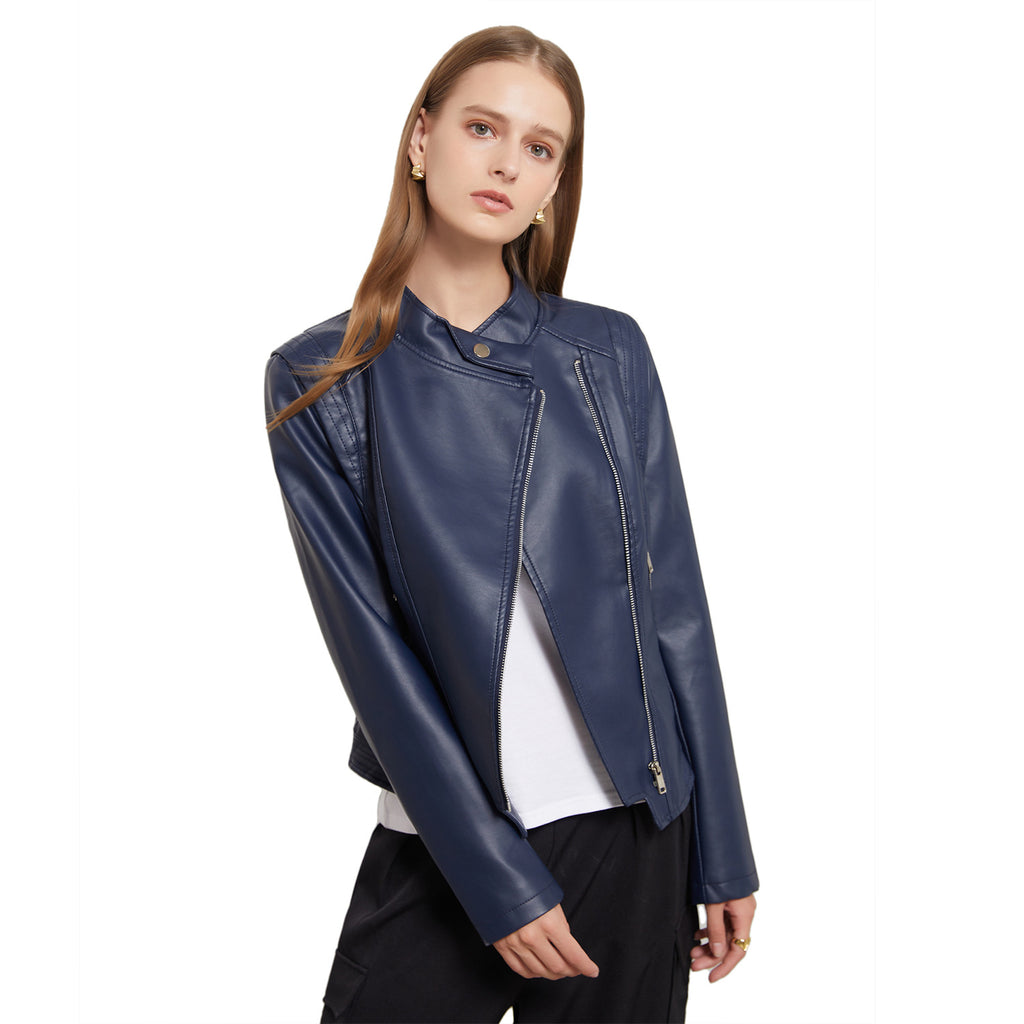 Manteau PU Cuir Slim-fit — Col Revers & Coupe Structurée