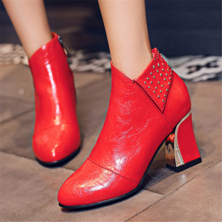 Boots Mi-mollet Talon Épais — Microfibre & Tige Suede