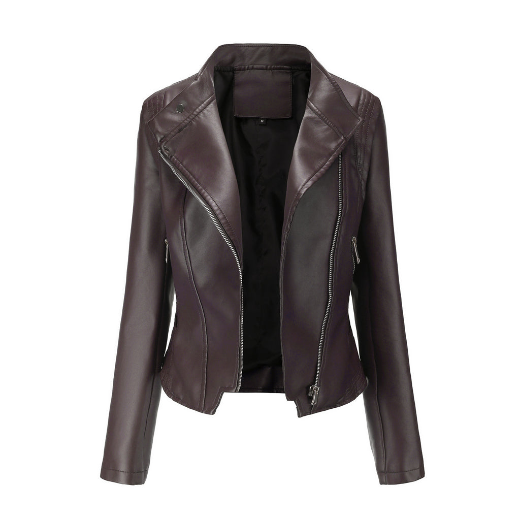 Manteau PU Cuir Slim-fit — Col Revers & Coupe Structurée