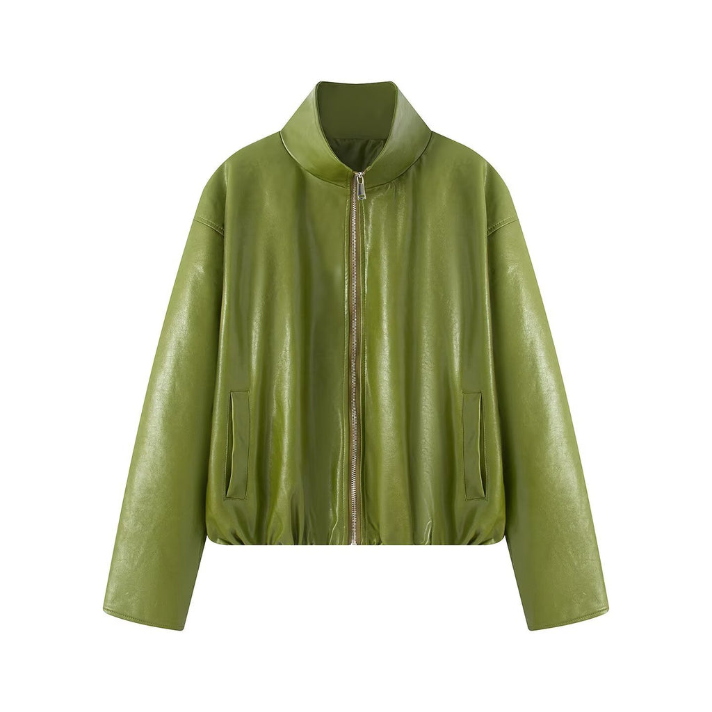 Ensemble Veste & Robe Sans Bretelles Rétro – PU Cuir Style Streetwear