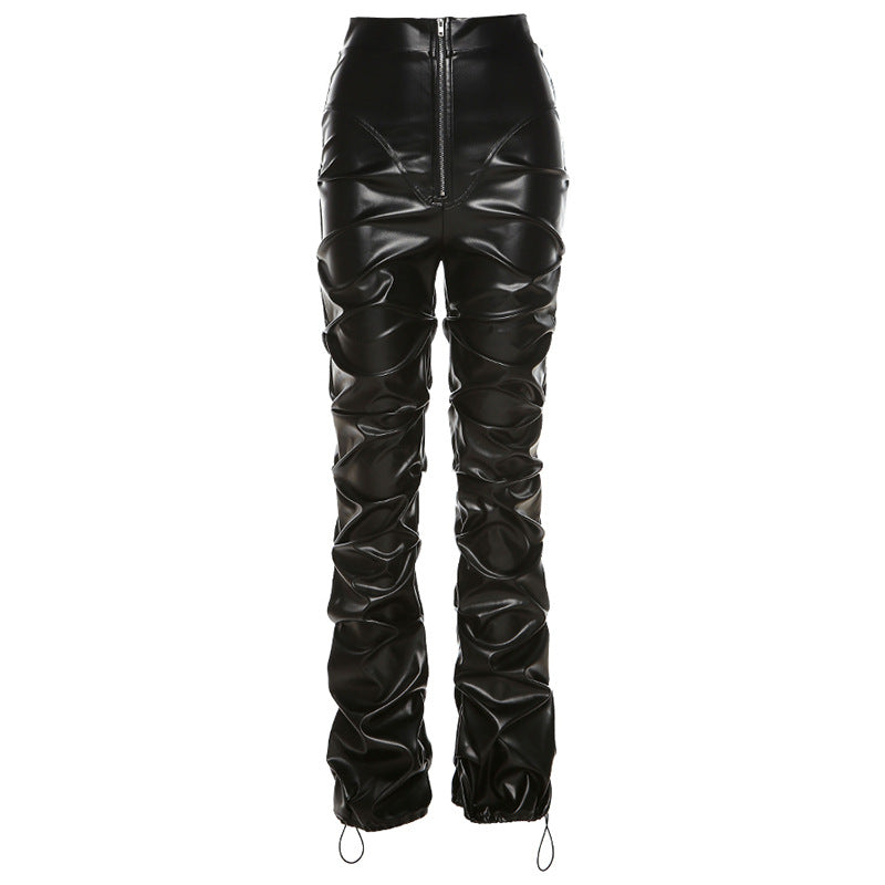 Pantalon Faux Cuir Style Street – Coupe Droite