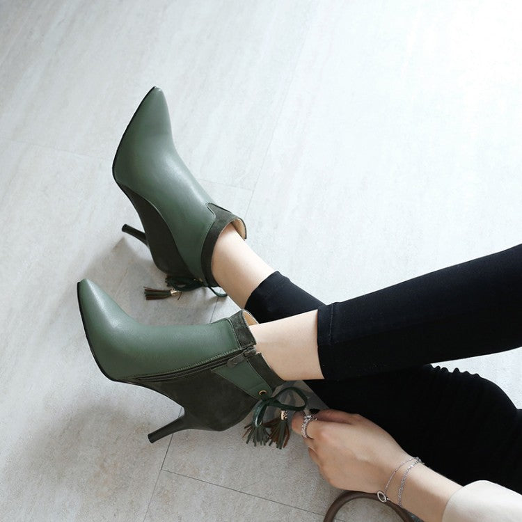 Bottines Martin Stiletto à Nœud — Grande Taille