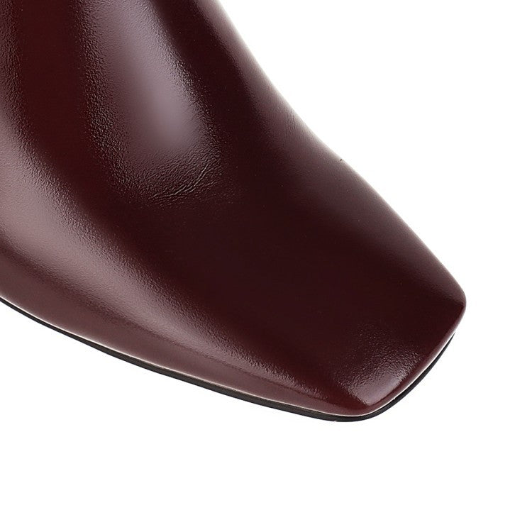 Bottes Grande Taille Talon Bloc Sous Le Genou — Multicolore
