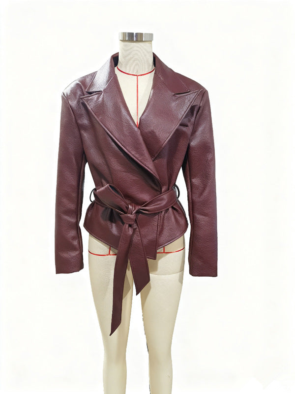 Veste Moto Similicuir à Sangles – Coupe Structurée & Allure Fatale