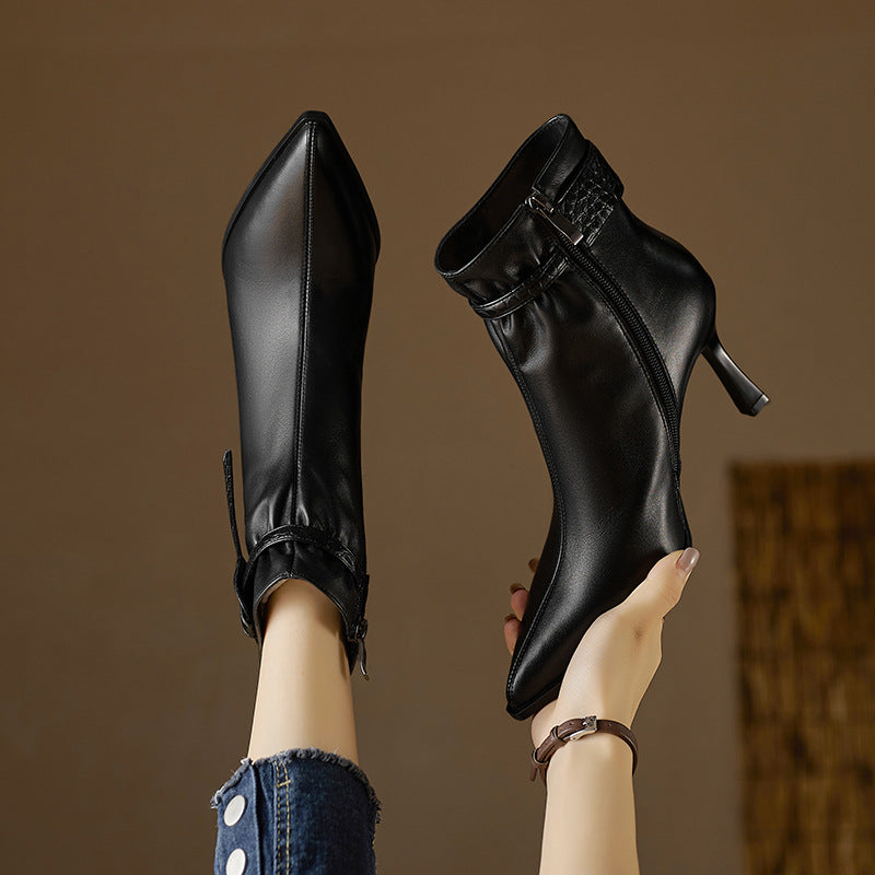 Bottines Stiletto Bout Pointu — Style Martin Minimaliste
