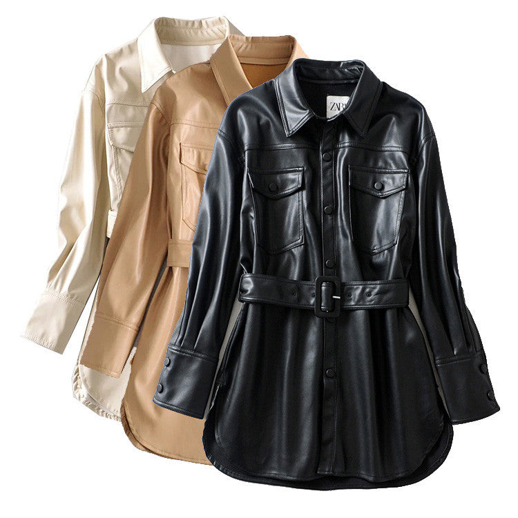 Veste PU Lacée Taille Haute – Coupe Ajustée & Fermeture Lacets