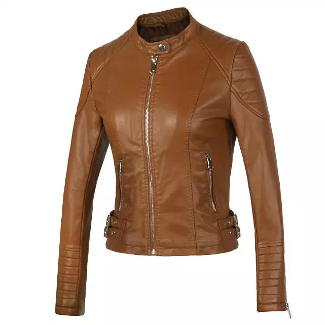 Veste Moto Simili Cuir PU – Style Biker Femme & Coupe Ajustée