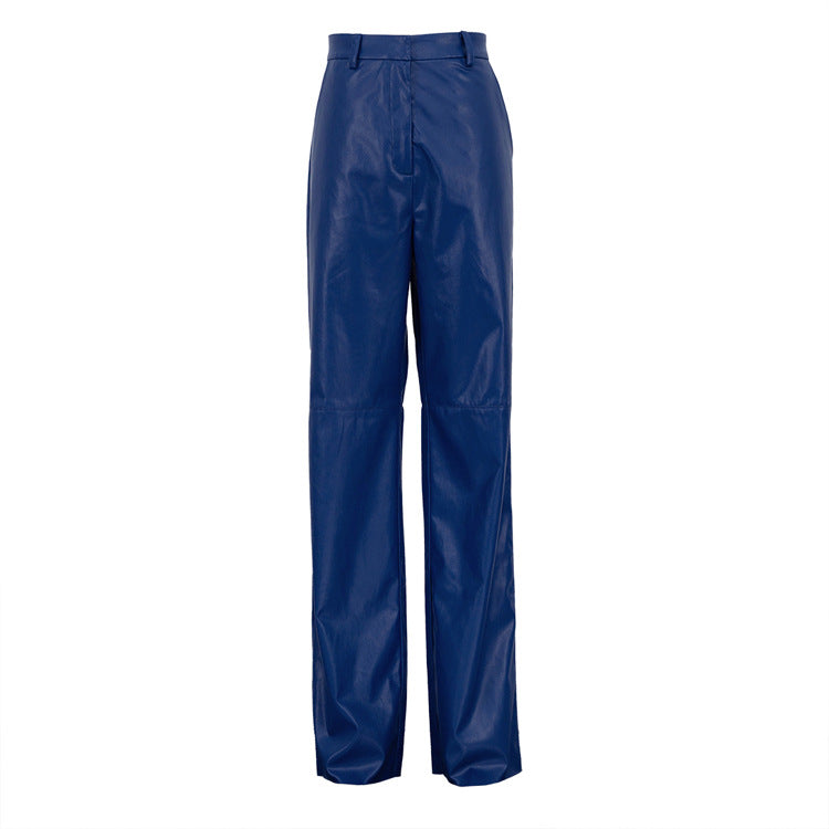 Pantalon PU Cuir Jambe Large — Slim Fit & Style Casual Chic