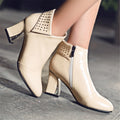Boots Mi-mollet Talon Épais — Microfibre & Tige Suede