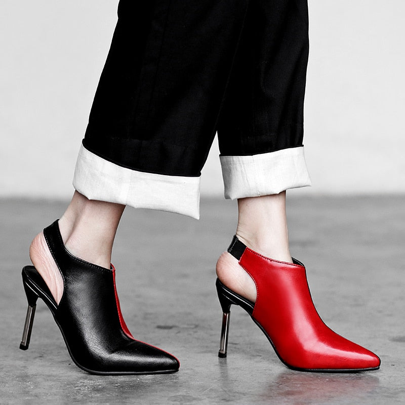 Sandales Stiletto Bicolores Bout Pointu — Style Clubwear