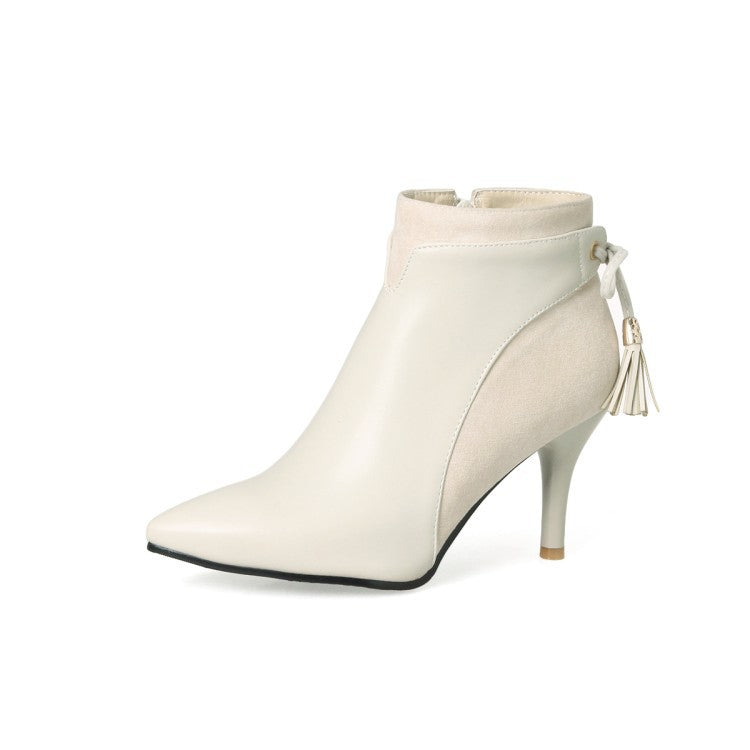 Bottines Martin Stiletto à Nœud — Grande Taille