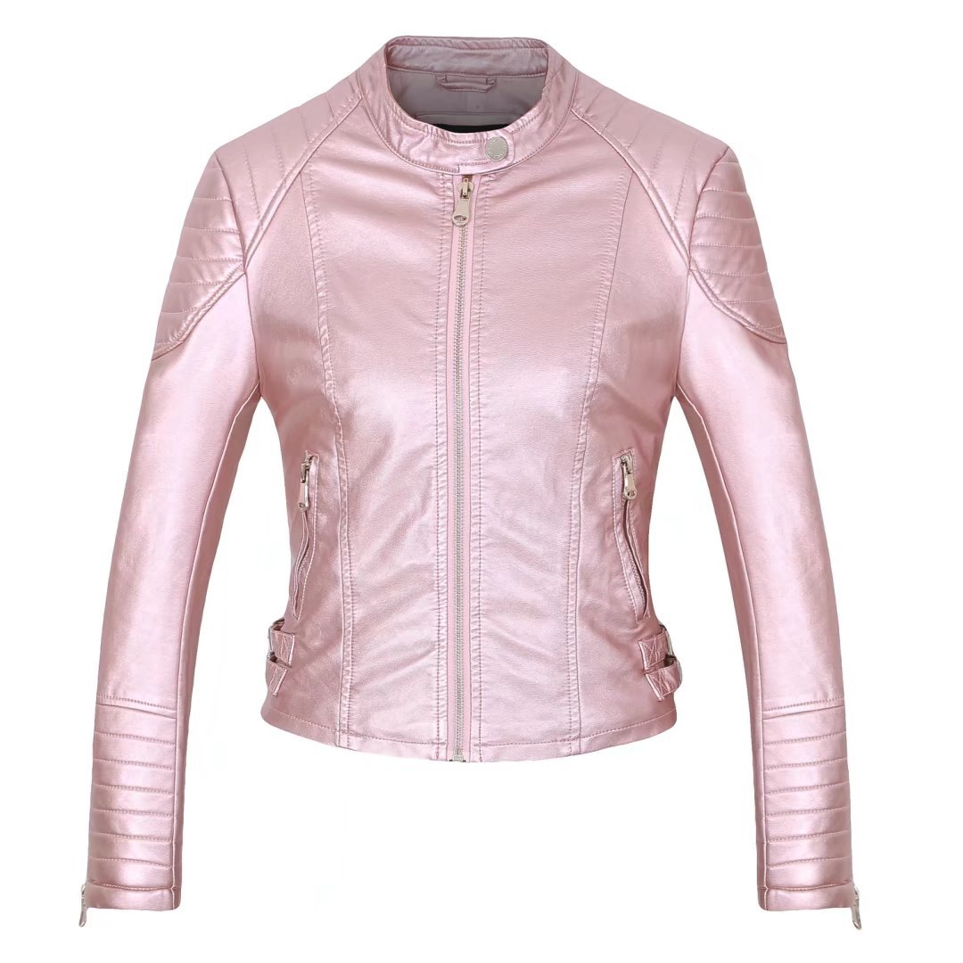Veste Moto Simili Cuir PU – Style Biker Femme & Coupe Ajustée