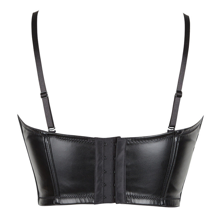Corset Sling PU Cuir — Dos Croisé & Galbe Sculptant