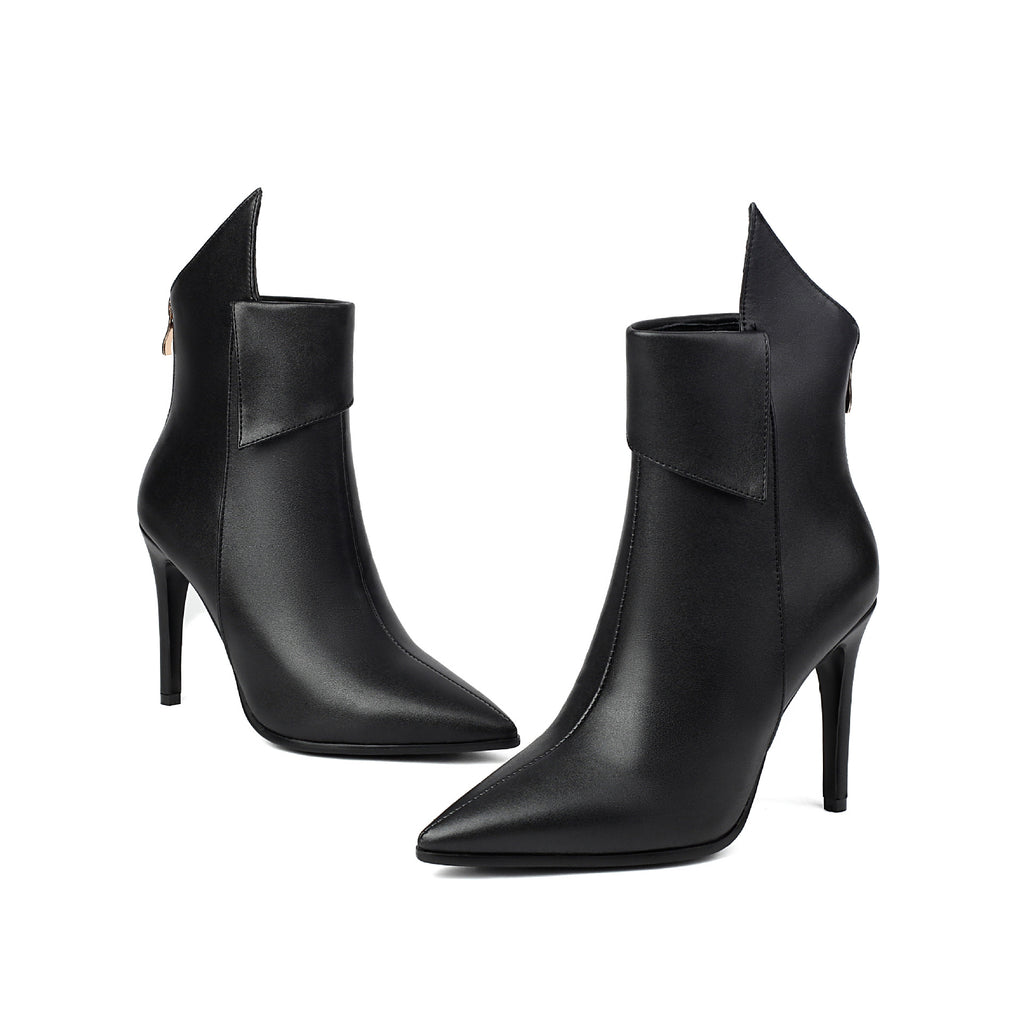 Escarpins Grande Taille Bout Pointu Zip Dos — Talon Haut