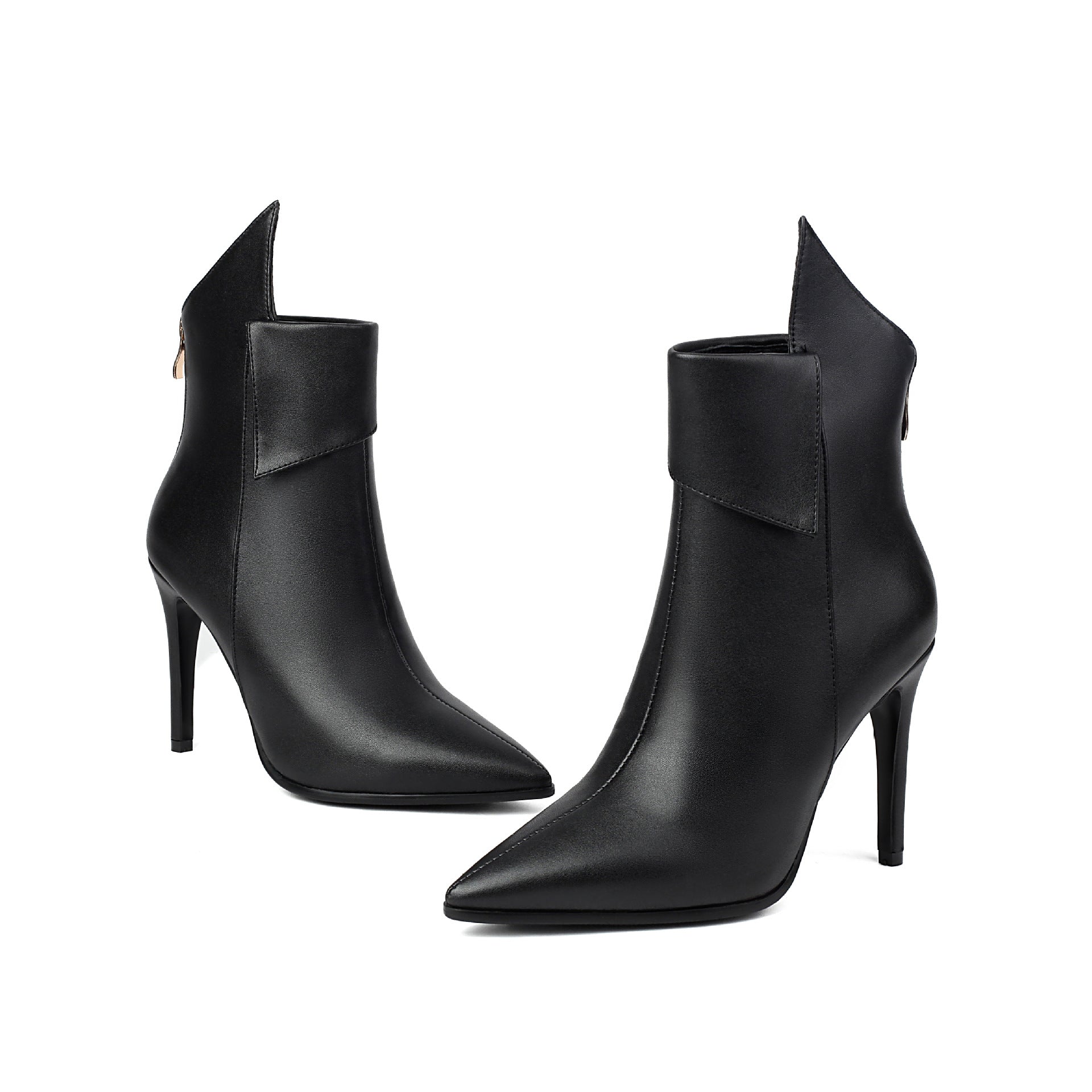Escarpins Grande Taille Bout Pointu Zip Dos — Talon Haut