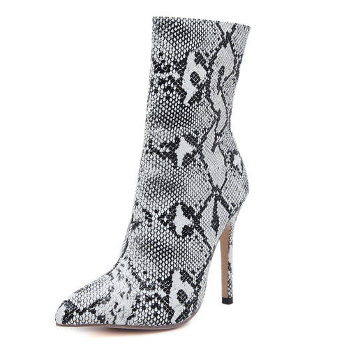 Bottes Cavalières Stiletto Serpentine Bout Pointu – Style Dark Luxury