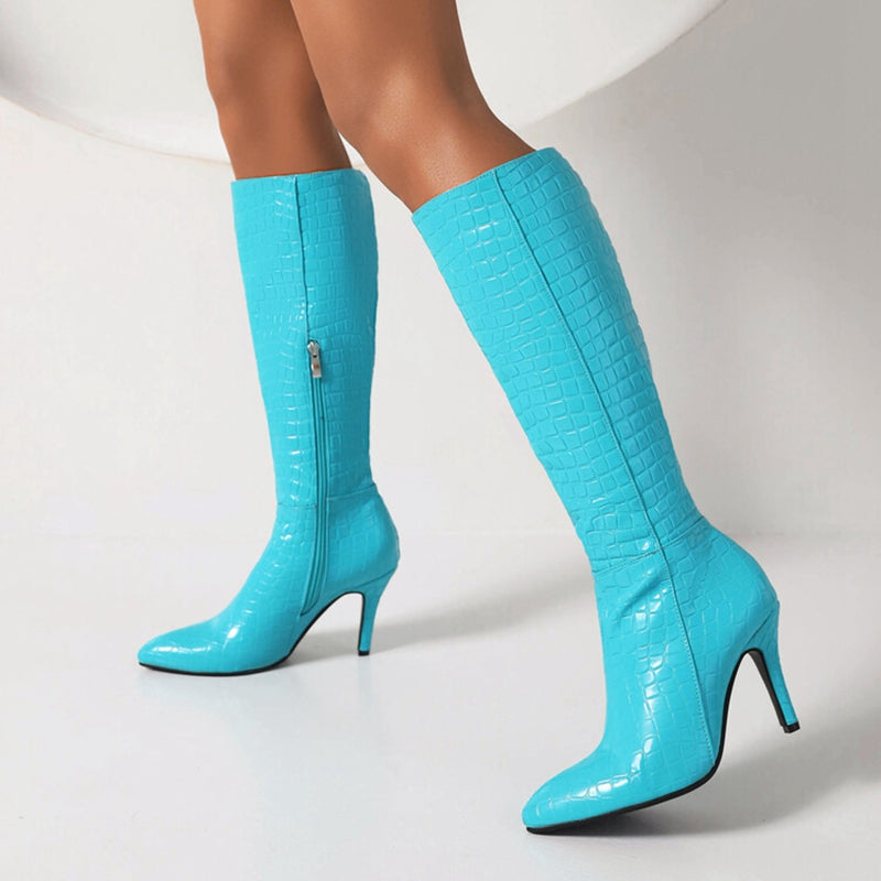 Bottes Martin Stiletto Plateforme Bout Rond — 6 Coloris
