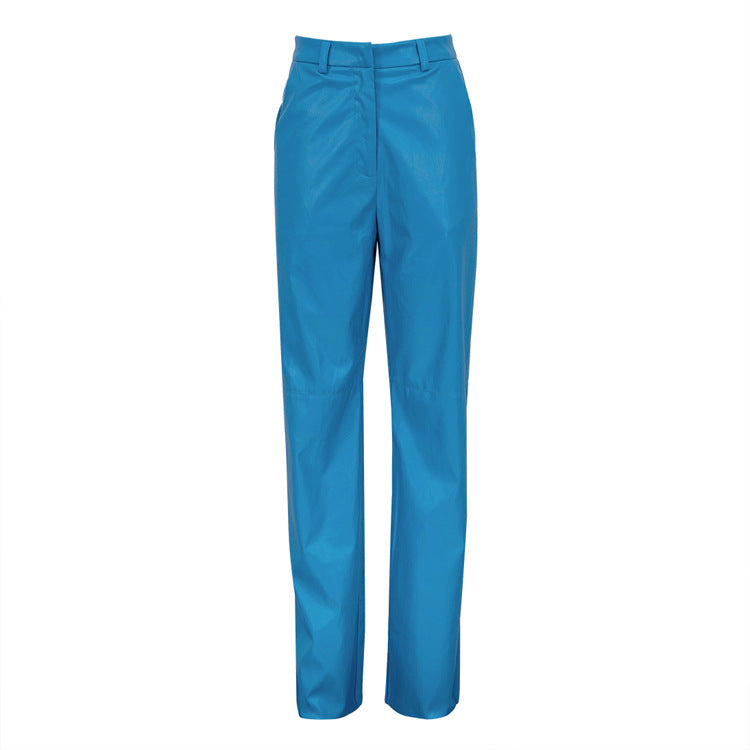 Pantalon PU Cuir Jambe Large — Slim Fit & Style Casual Chic