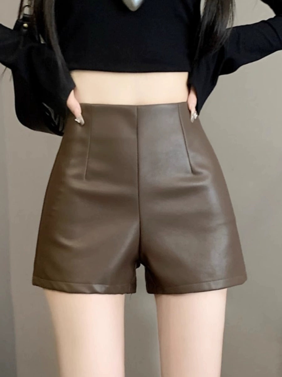 Short Taille Haute Similicuir – Coupe Slim & Style Casual Chic