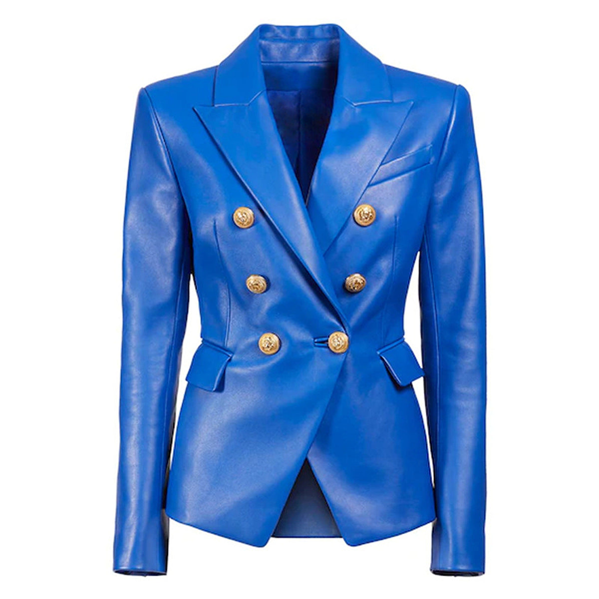 Veste Costume en Similicuir – Coupe Slim & Fourrure Artificielle