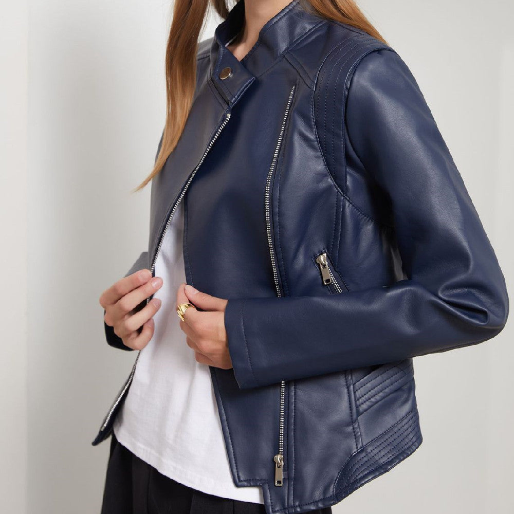 Manteau PU Cuir Slim-fit — Col Revers & Coupe Structurée