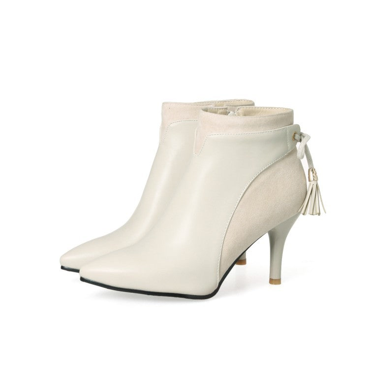 Bottines Martin Stiletto à Nœud — Grande Taille