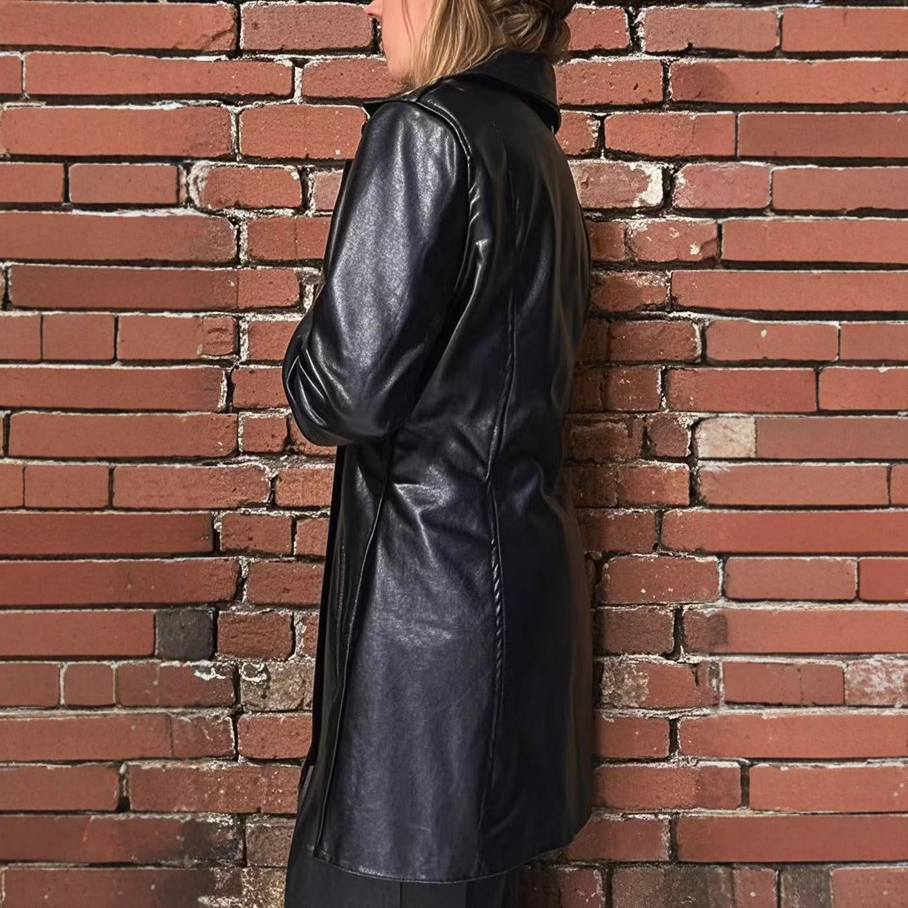 Manteau Mi-long PU Cuir — Casual Fashion & Coupe Ajustée