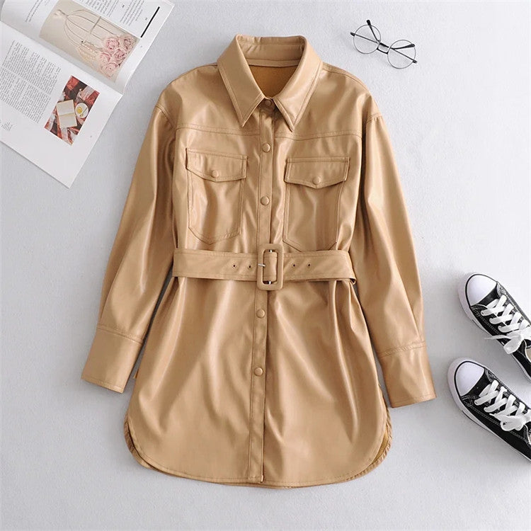 Veste PU Lacée Taille Haute – Coupe Ajustée & Fermeture Lacets