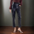 Pantalon Similicuir Mat Taille Haute – Coupe Droite & Allure Sculptée