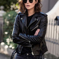 Veste Courte Zippée en Similicuir – Col Revers & Style Street