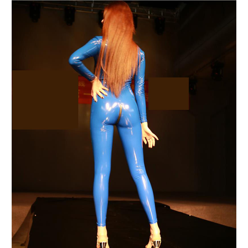 Collant Catwalk Latex Ammonia Miroir Une Pièce — Rouge / Blanc / Bleu Saphir / Noir