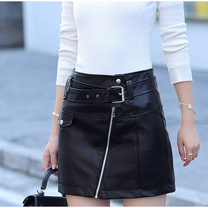Jupe Simili Cuir Effet Washed