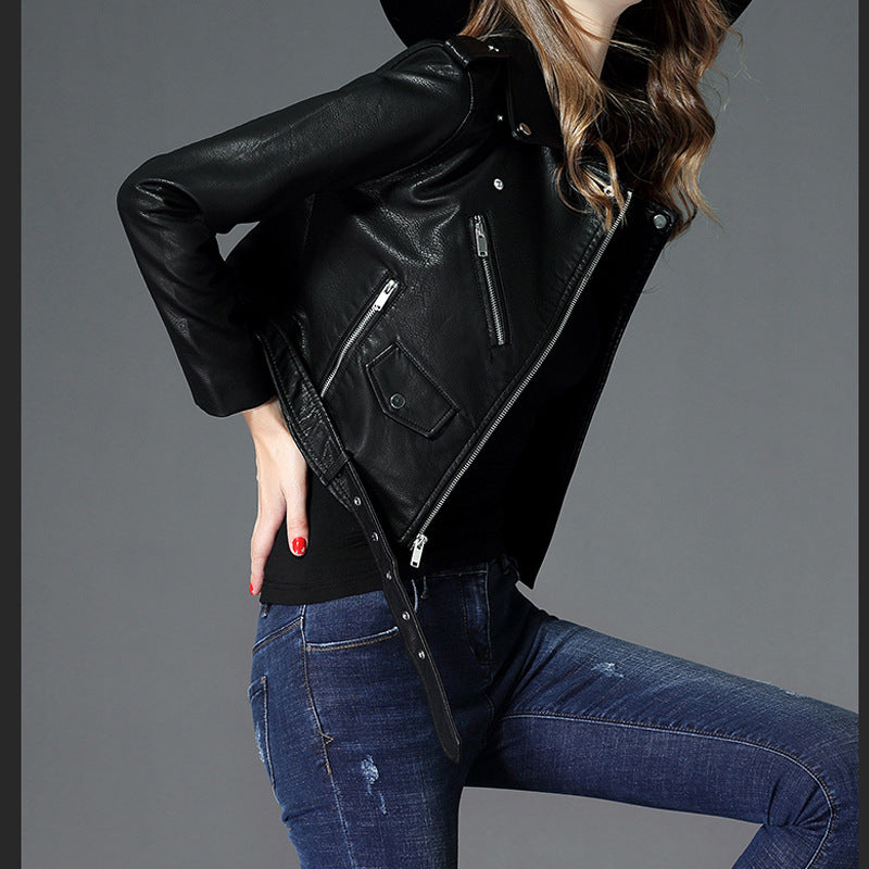 Veste Courte Slim en Similicuir – Coupe Structurée & Allure Chic