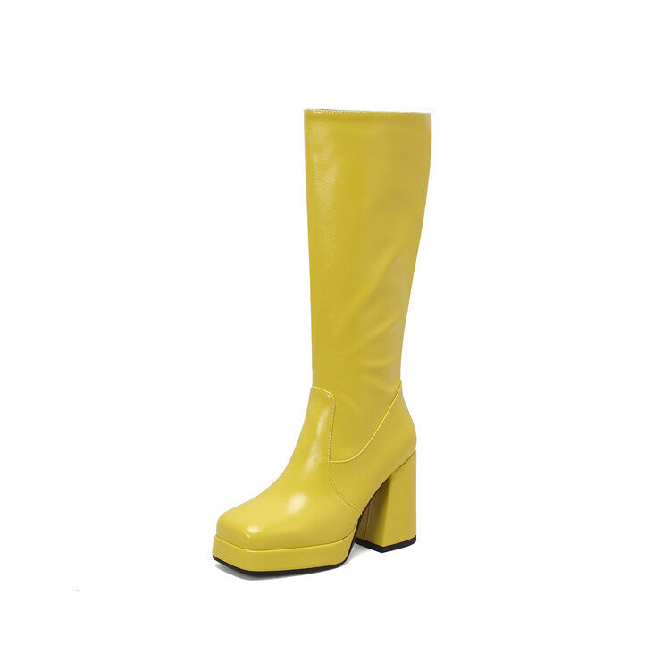 Fashionable High Heel Platform Tall Boots For Women Plus Size