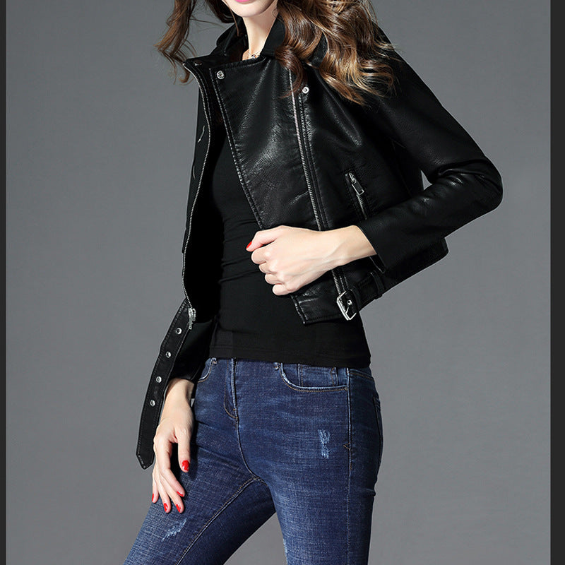 Veste Courte Slim en Similicuir – Coupe Structurée & Allure Chic